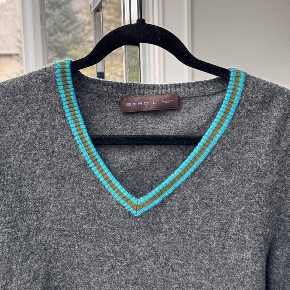 ETRO Men’s grey Wool Sweater Size Large $$$$ - Picture 2 of 6
